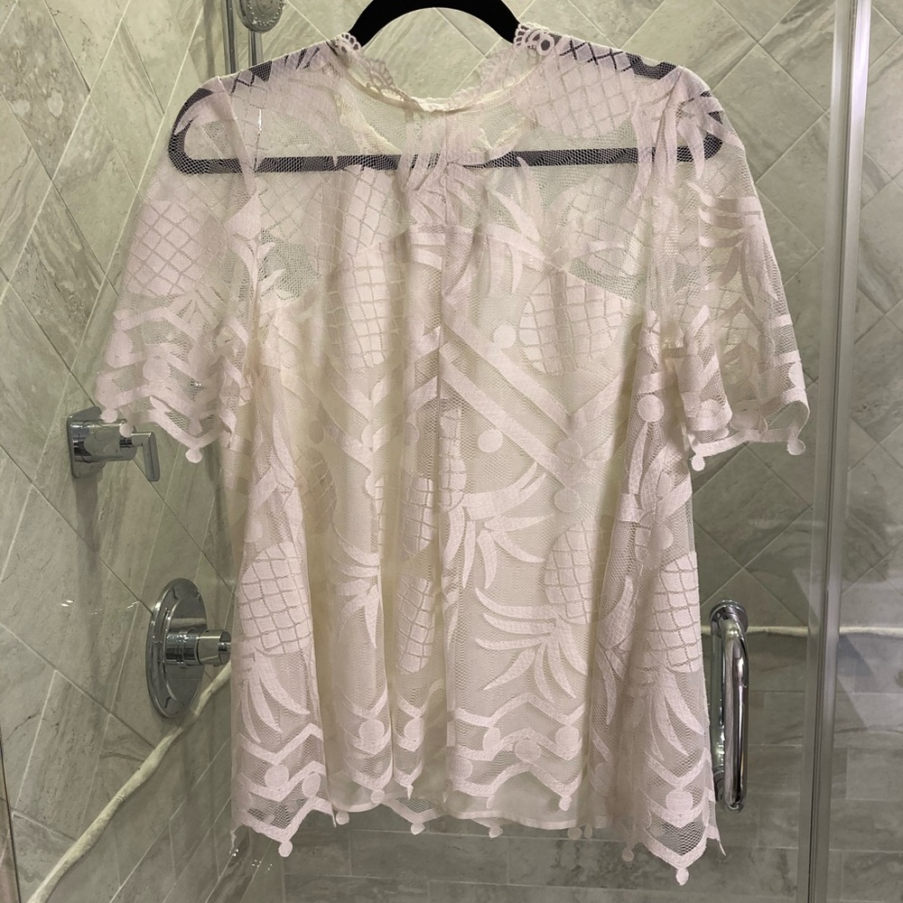 Anthropologie HD in Paris Lace Overlay Blouse 12
